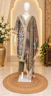 Sahmira Elegant Floral Lace Detailing Luxury Dress