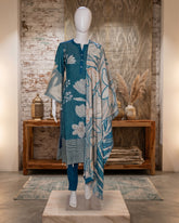 Sahmira Blue Lady Blossom Printed Kurta Dress