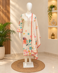 Sahmira Ivory Bloom — Embroidered Floral Kurta Set
