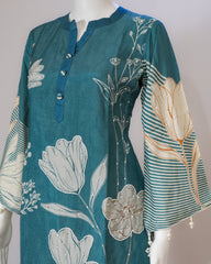 Sahmira Blue Lady Blossom Printed Kurta Dress