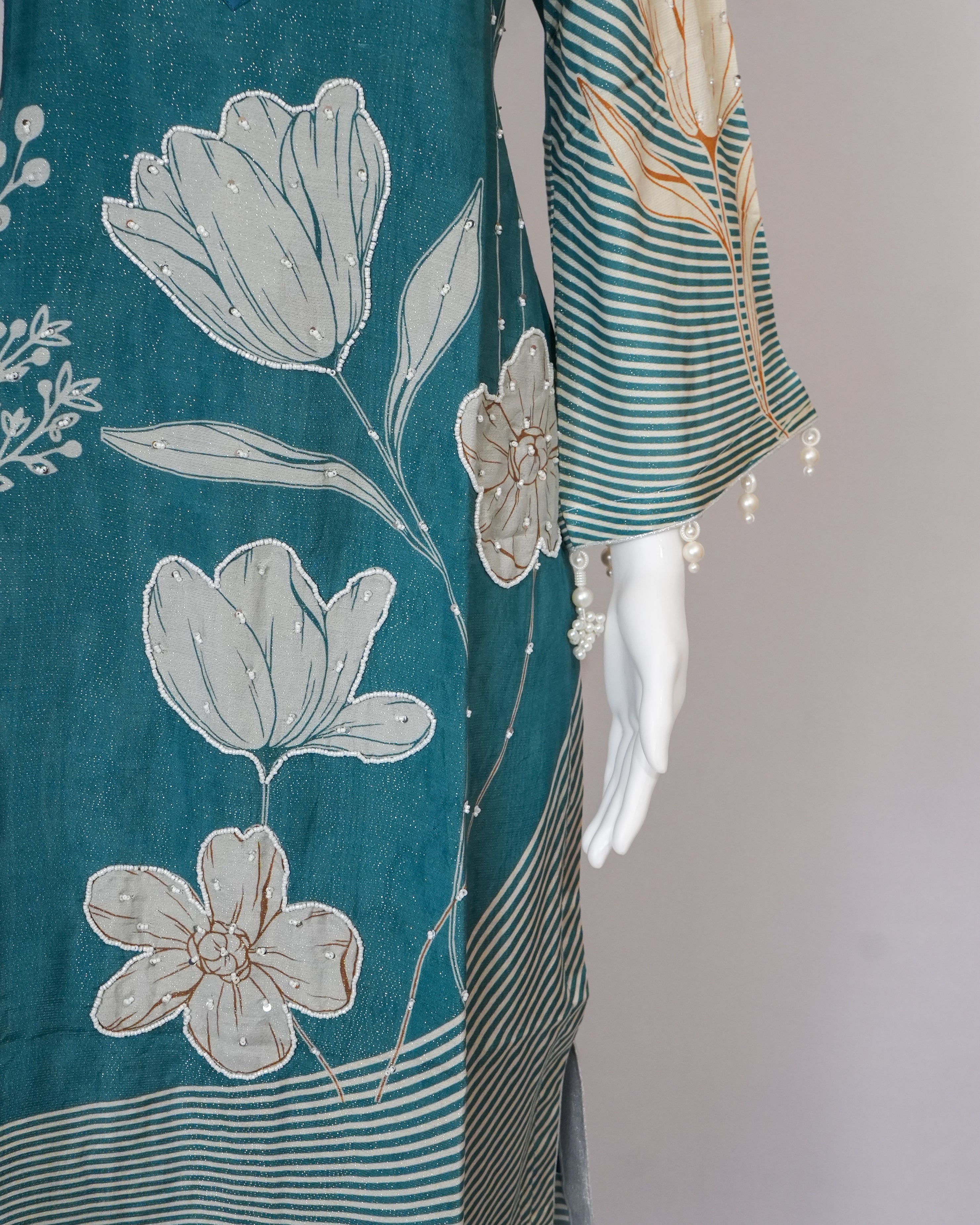 Sahmira Blue Lady Blossom Printed Kurta Dress