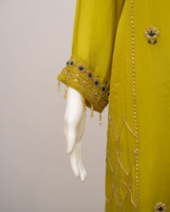 Sahmira Citrine Lime Embroidered Premium Kurta Dress