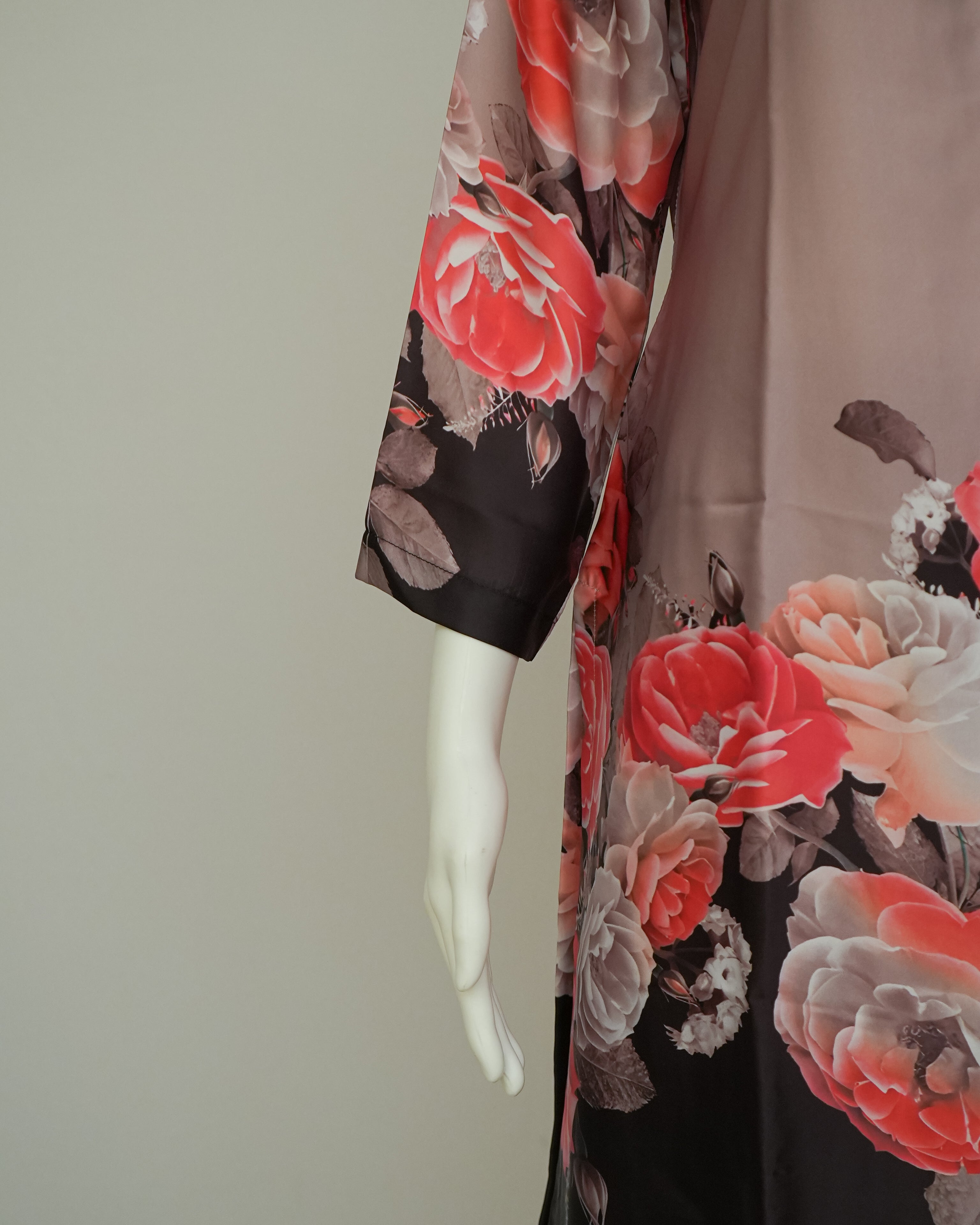 Sahmira Rose Noir Mauve 3-Piece Floral Premium Kurta Set