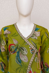 Sahmira Olive Bloom Wrap Premium Kurti