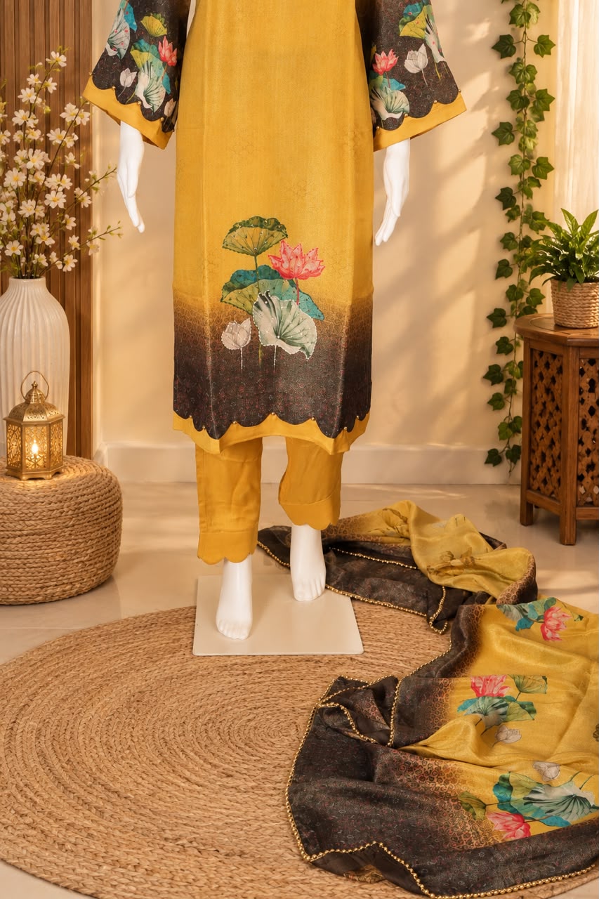 Sahmira Golden Bloom Botanical Elegance Kurta Dress